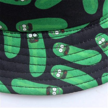 Spring Summer Printed Cucumber Soft Light Cotton Polyester Bucket Hat