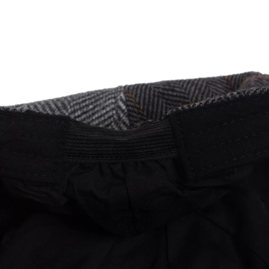 Vintage Newsboy Cap Men Herringbone Plaid Patchwork Pattern Women Beret