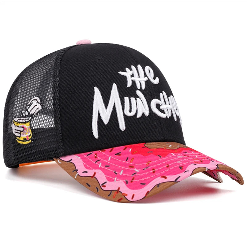 The Donut Embroidered Breathable Cotton Mesh Hat Men's Baseball Hat