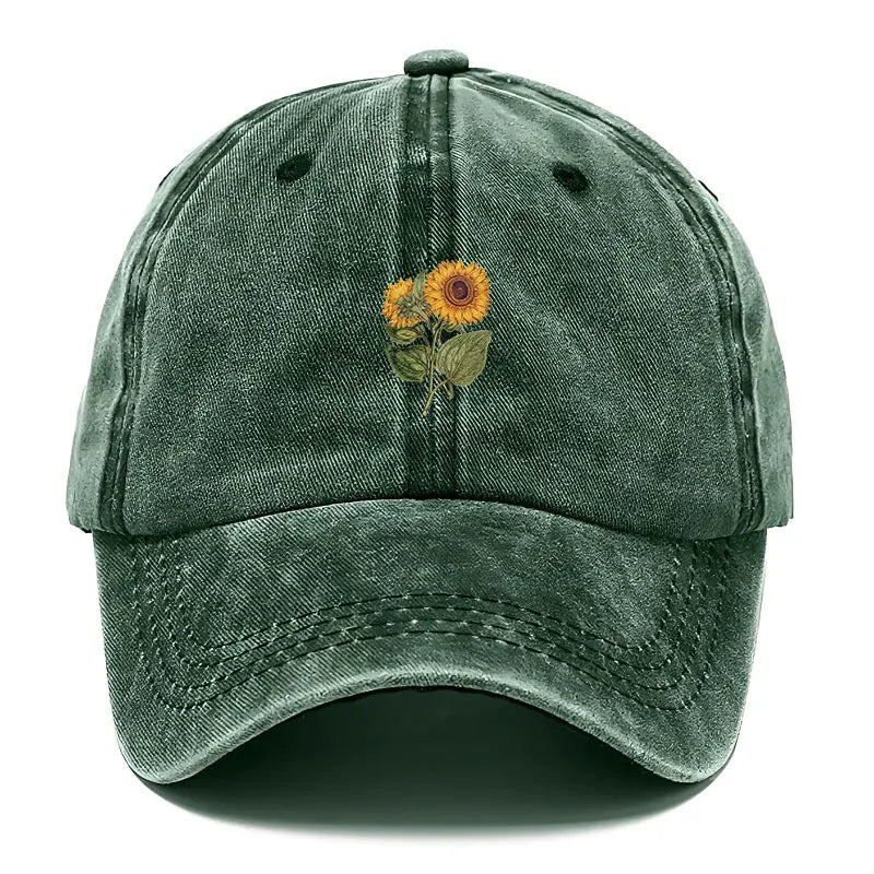 Trendy Sunflower Embroidery Snapback Cap