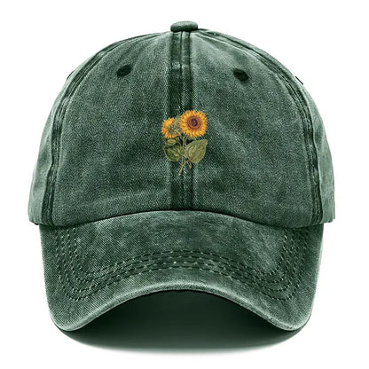 Trendy Sunflower Embroidery Snapback Cap
