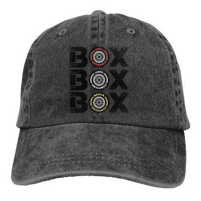 Box Box Box F1 Tyre Compound V2 Baseball Cap Men