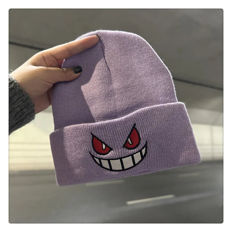 Anime Cap Unisex Daily Hat Adult Kids Cartoon Embroidered Knitted Hat Halloween