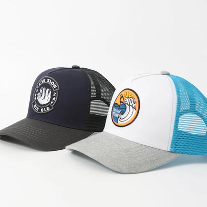 New Unisex Embroidered Trucker Hat For Men Curved Front Half Mesh Baseball Cap Patch Logo Breathable Mesh Back