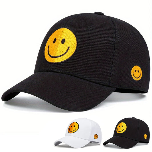 Unisex Smiling Face Embroidery Baseball Caps Spring Autumn Outdoor