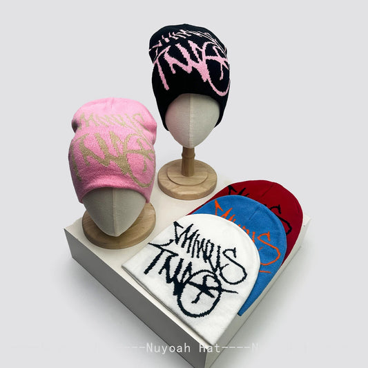 New Men Women American Street Jacquard Letters Knitted Hats