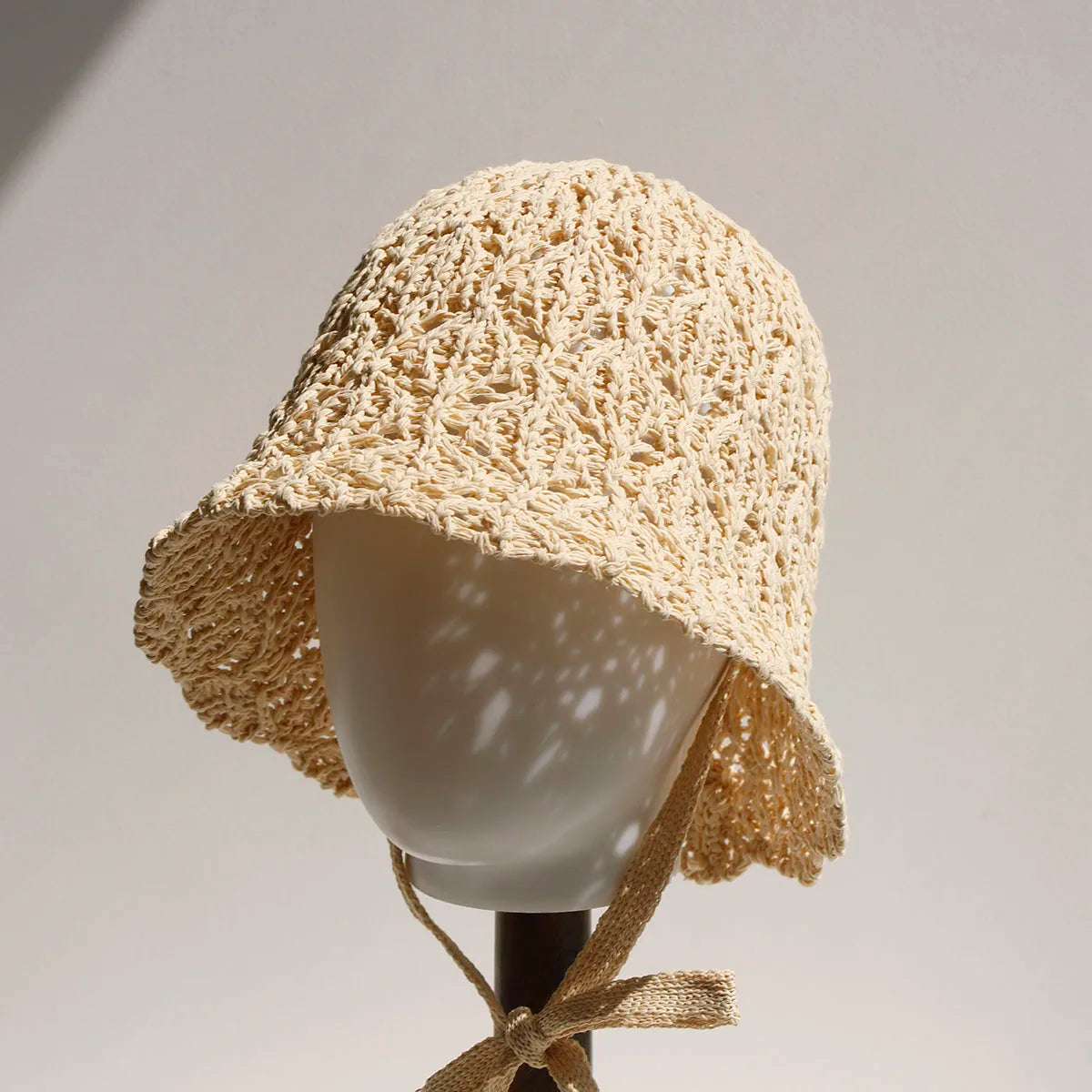 Women Bucket Hat Summer Hollow Out Thin Breathable Sun Hat