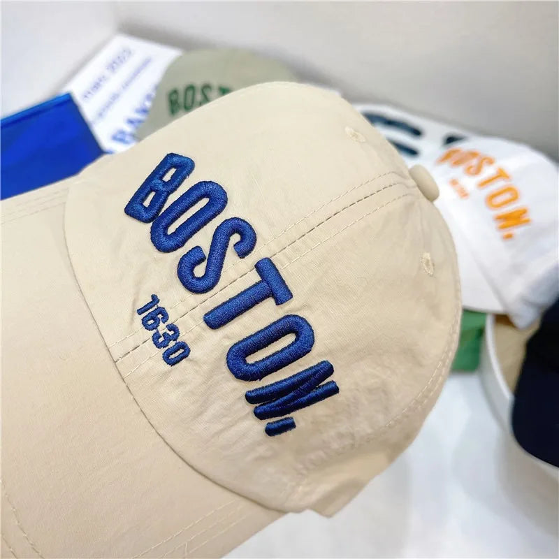 Quick Drying Children Baseball Cap Summer Sun Hat Adjustable Letter Embroidered Hat For Boys Girls