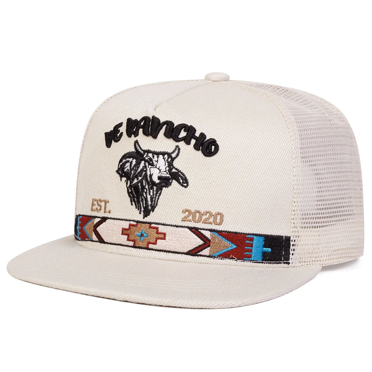 Unisex Bullhead Letter Embroidery Hip-hop Net Hats Spring Summer