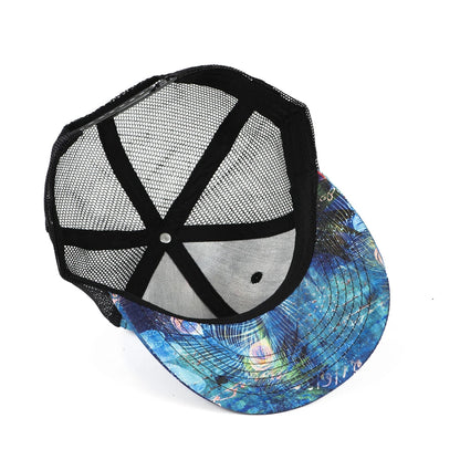 Peafowl Feather Printing Hip Hop Cap Summer Snapback Cap