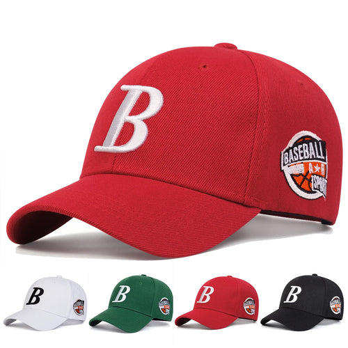 Unisex B Letter Embroidery Side Basketball Baseball Caps Spring Autumn