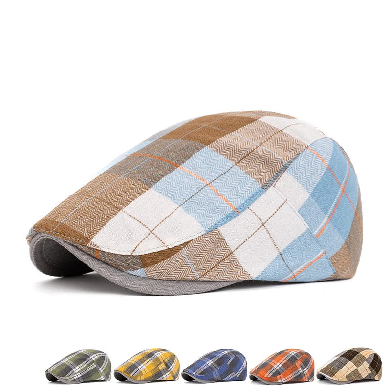 Colorful Plaid Beret For Men And Women