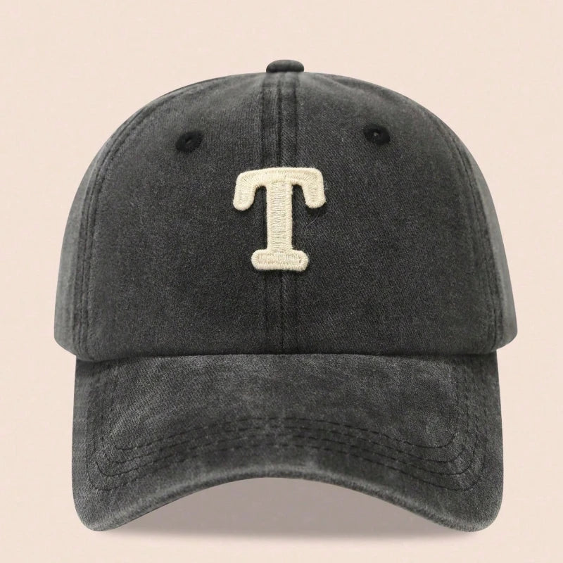 Washed Letter Embroidered Baseball Caps