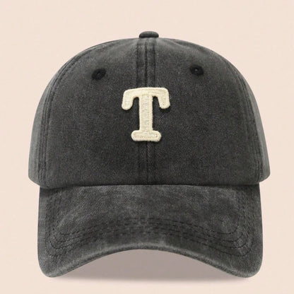 Washed Letter Embroidered Baseball Caps