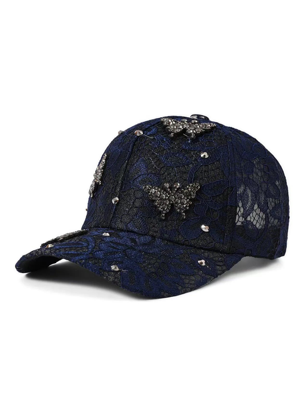 Lace Rhinestone Baseball Cap Versatile Duckbill Cap