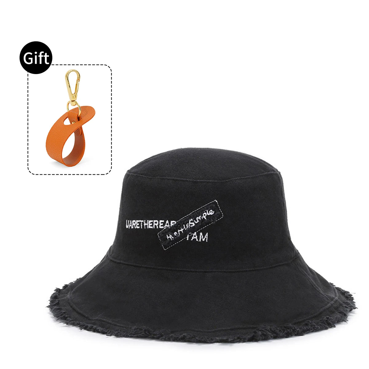 Fisherman Hat Women's Summer Sunscreen Denim Raw Edges Old Korean Version of the Trendy Face Bucket Hat