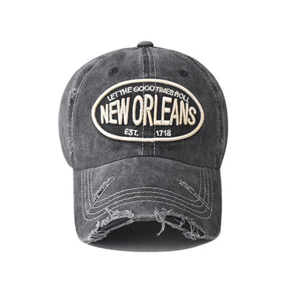 Vintage Washable Cowboy Baseball Cap Embroidery Snapback Hat