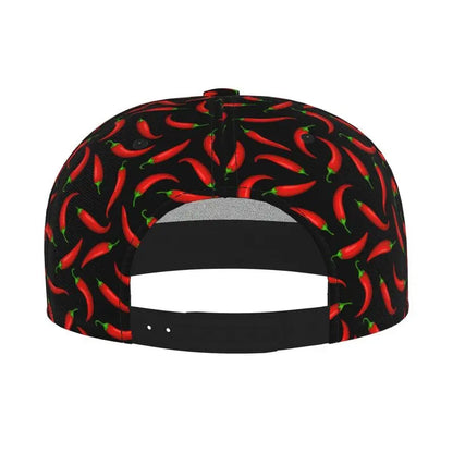 Red Chili Pepper Print Baseball Cap For Men Women Fashion Flat Bill Hats Adjustable Snapback Hat Trucker Hat