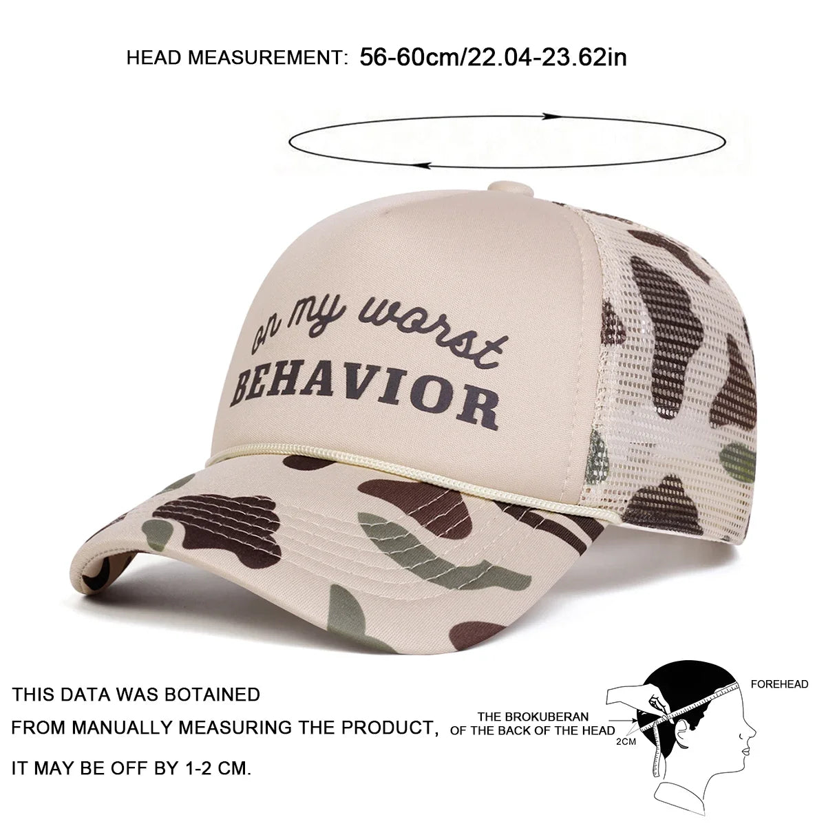 Unisex Behavior Letter Printed Baseball Net Caps Spring and Summer