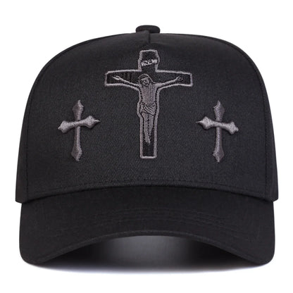 Unisex Cross Embroidery Baseball Caps Spring and Autumn