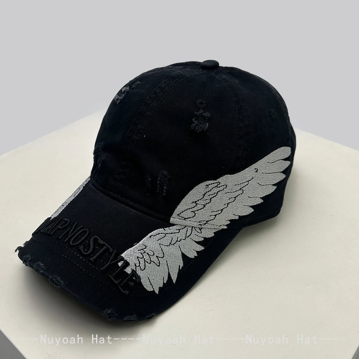 Embroidered Letters Dual-Bladed Angel Wings Baseball Hats
