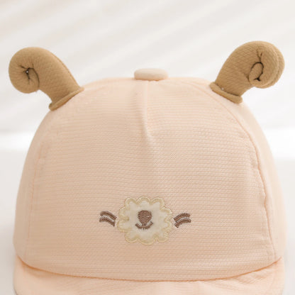 Spiral Sheep Horn Cloud Small Lamb Embroidery Baseball Cap Suitable Great For Daily Outings With Kids