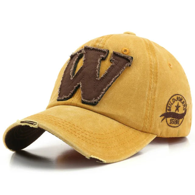 Women Men's Baseball Caps Letters W Embroidery Snapback Hip Hop Hat