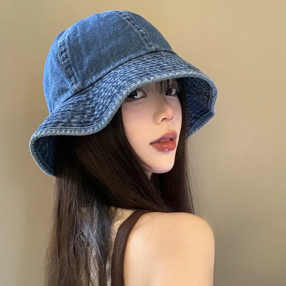 Retro Harajuku Style Denim Bucket Hats