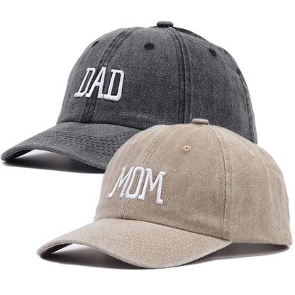 Unisex Washed Cotton Cap Dad Mom Embroidery Baseball Cap