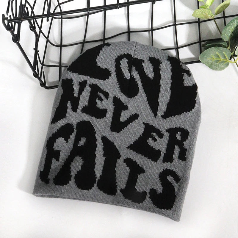 Y2k Letter Knitted Hat Autumn Winter Street New Unisex