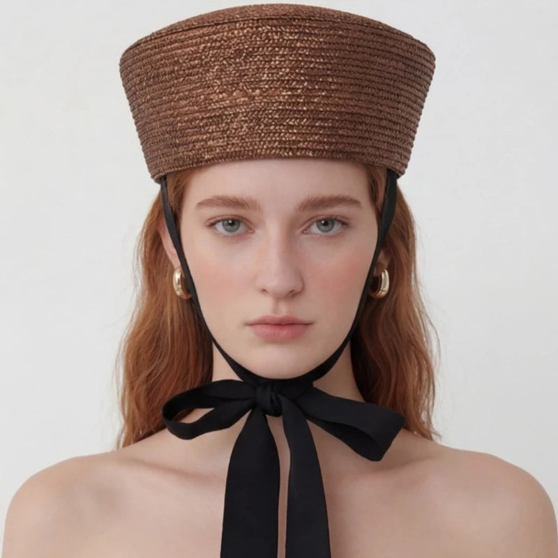2026 French Beret Hat Women 100% Straw Summer Sun Hat