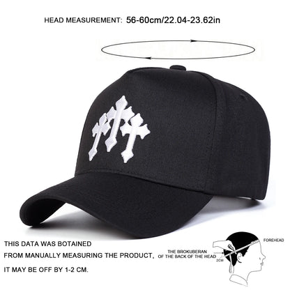 Unisex Cross Embroidery Baseball Caps Spring And Autumn
