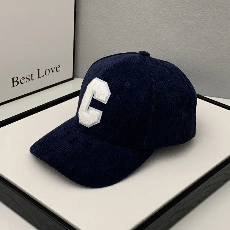 Fashion Corduroy Baseball Cap Ladies Letter C baseball Hat Women Man