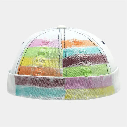 Spring And Summer Cotton Print Docker Cap Brimless Hat