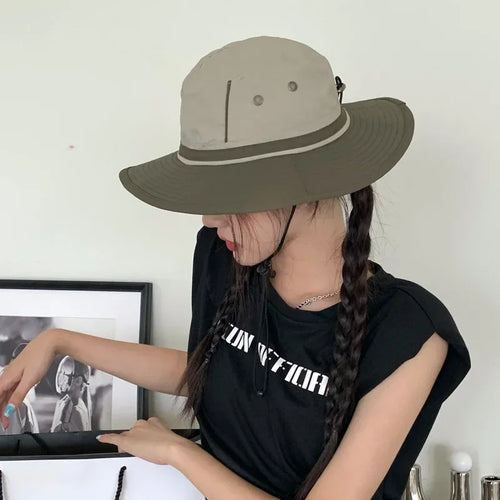 Y2K Bucket Hats For Man Women Beach Anti-Sun Panama Outdoor
