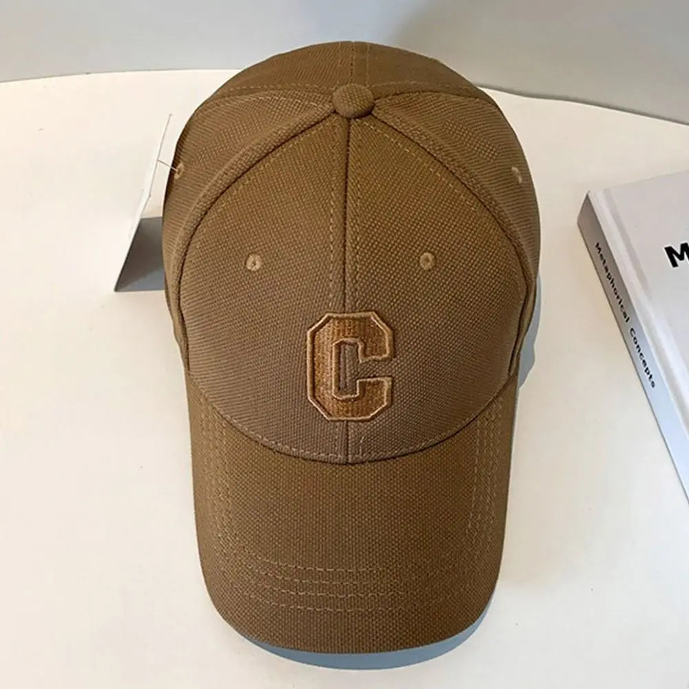 Sun Protection Adjustable Baseball Caps C Letter Embroidered Breathable Soft Top Caps