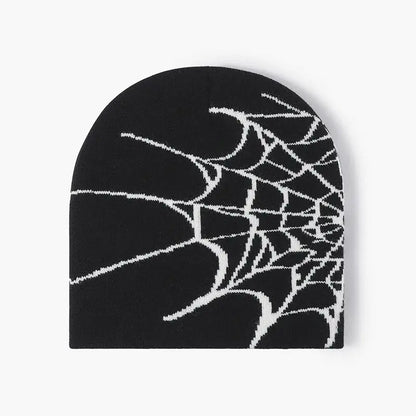 Spider Web Pattern Jacquard Knit Hat