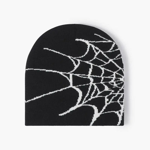 Spider Web Pattern Jacquard Knit Hat