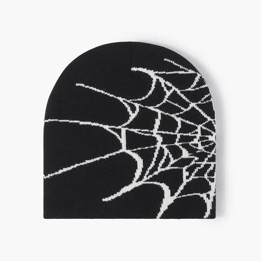 Spider Web Pattern Jacquard Knit Hat