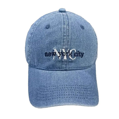 Unisex NYC Letter Embroidery Denim Baseball Cap
