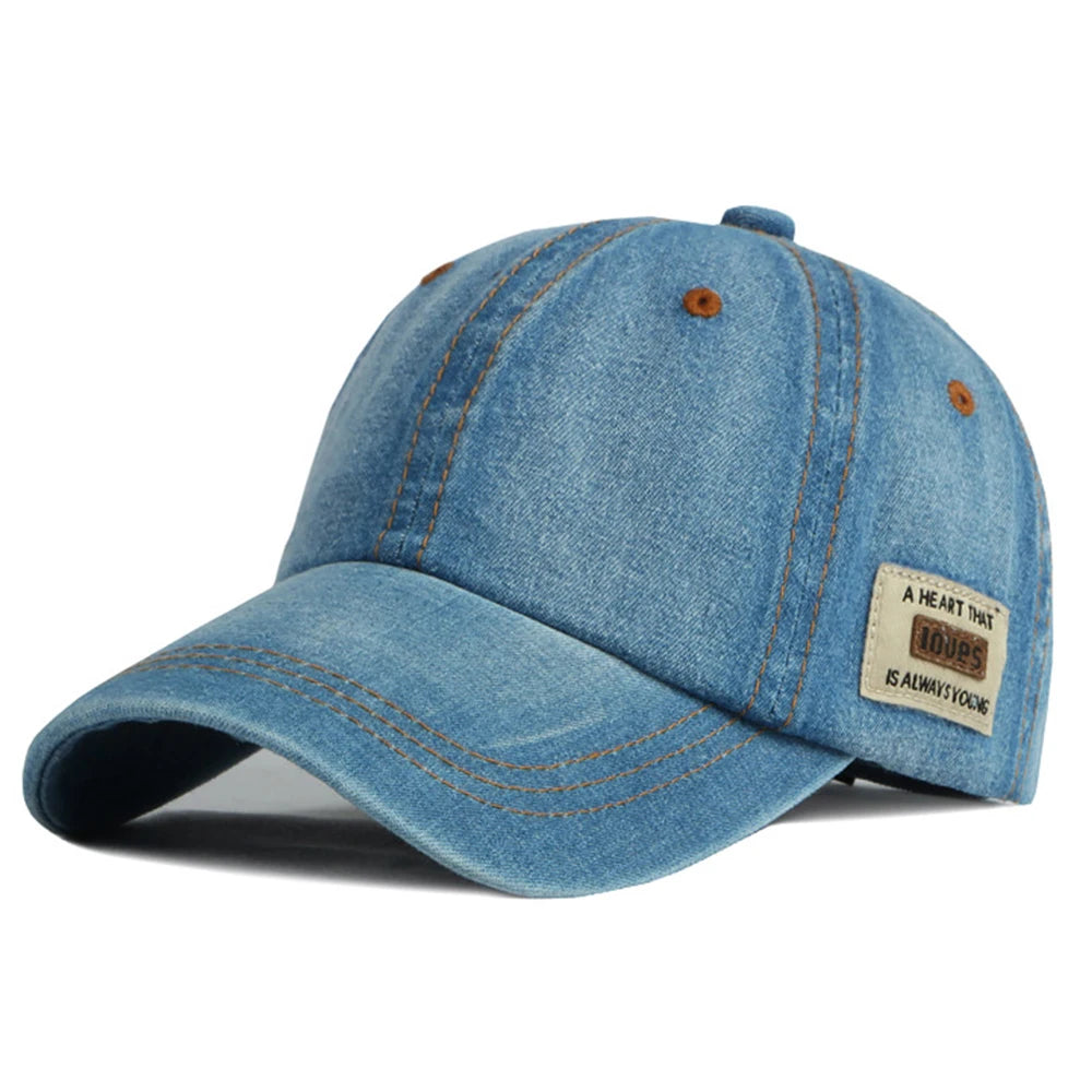 Blue Denim Hat For Men Summer Baseball Caps