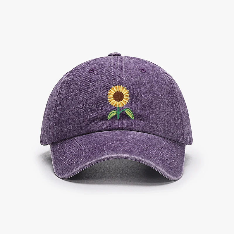 Sunflower Baseball Cap Embroidered Plant Dad Trucker Hat