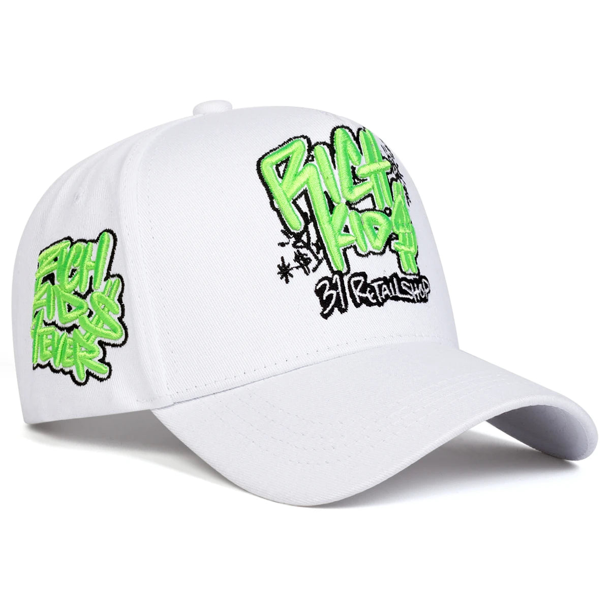 Unisex Rich Kios Letter Embroidery Baseball Caps Spring and Autumn