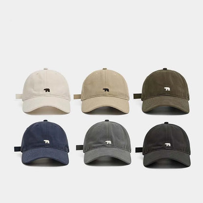 Outdoor Fashionable Unisex Retro Polar Bear Embroidered Baseball Cap