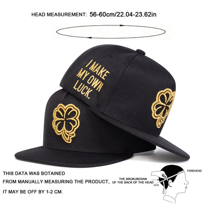 Unisex Four Leaf Clover Embroidery Side Letter Hip-hop Hats Spring Autumn