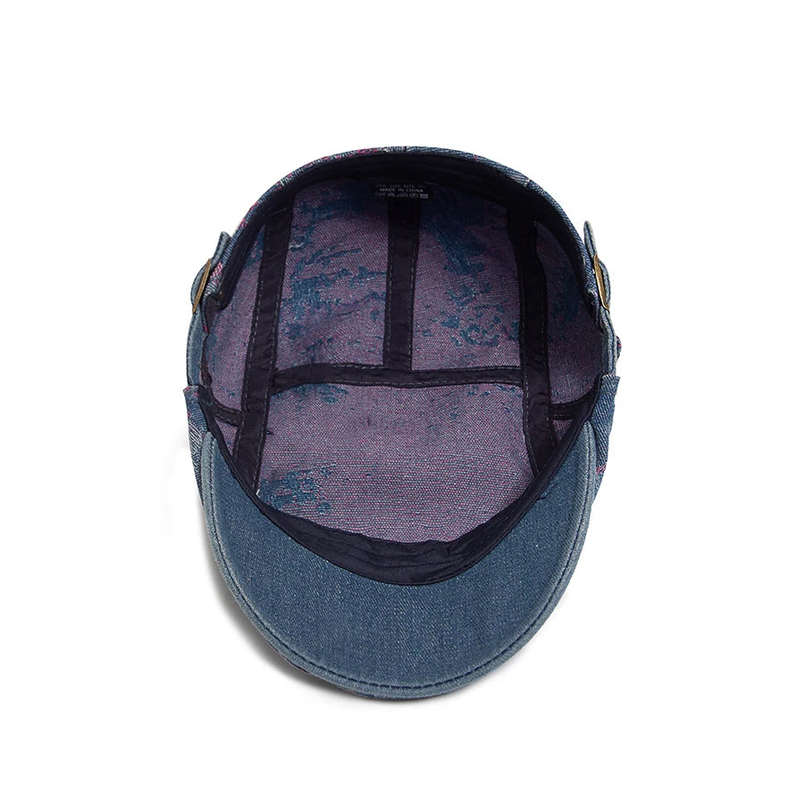 Spring Fashion Print Denim Women's Beret Summer