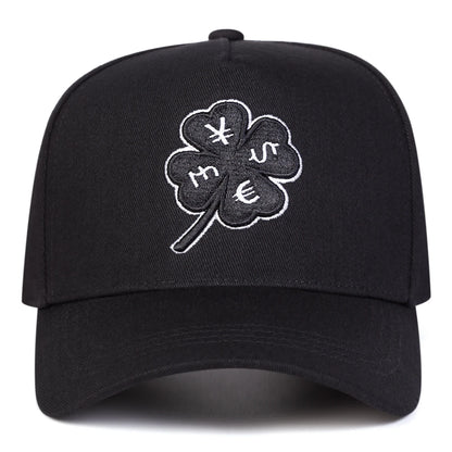 Unisex Four Leaf Clover Embroidery Baseball Caps Spring Autumn