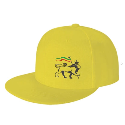 Rasta Lion Of Judah Flat Brim Baseball Cap
