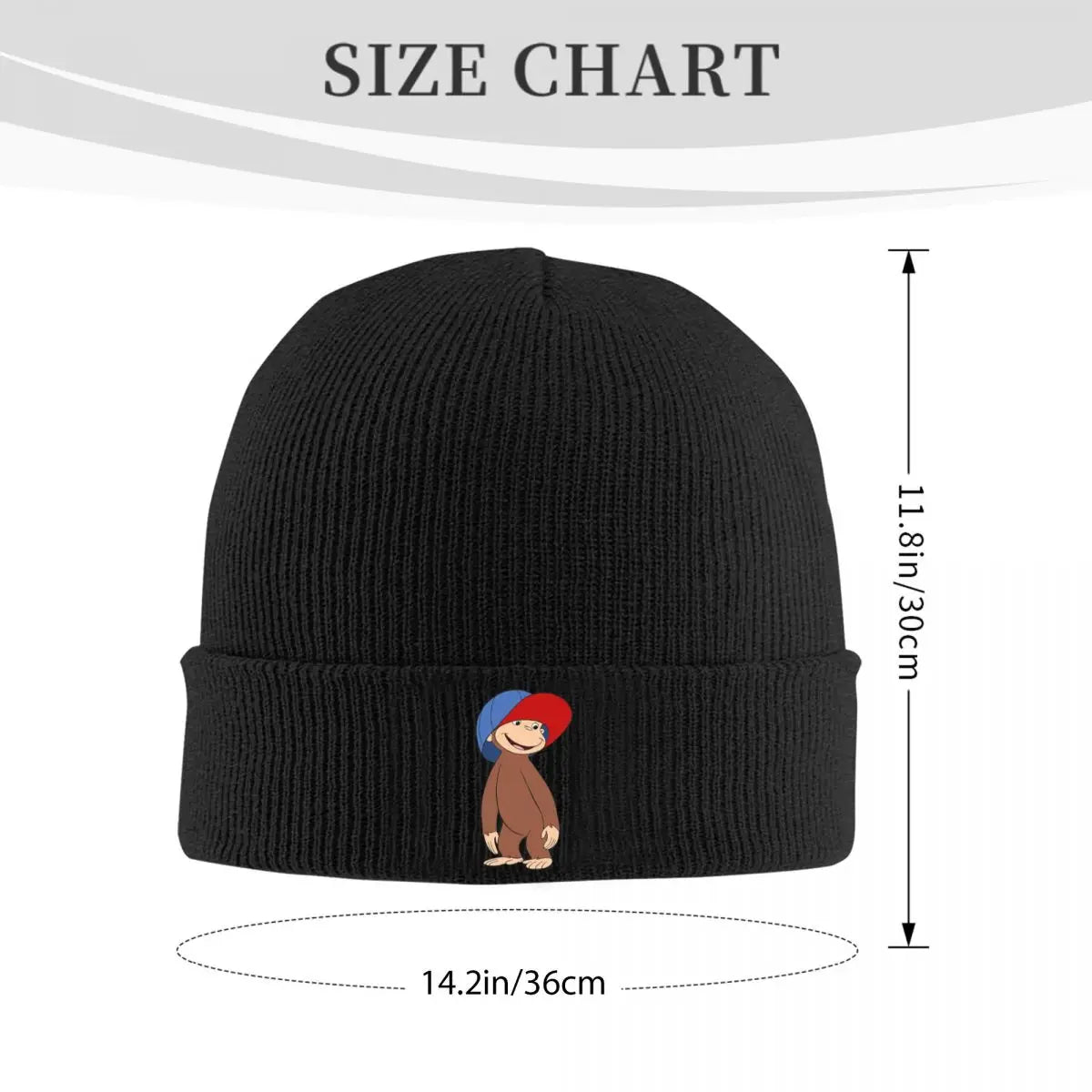Anime Curious George Monkey Warm Knitted Cap Winter Knit Bonnet Hat