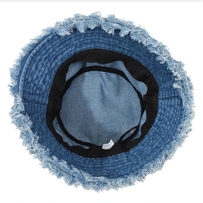 Wide Brim Denim Bucket Hat Beach Packable Travel Fisherman Hat